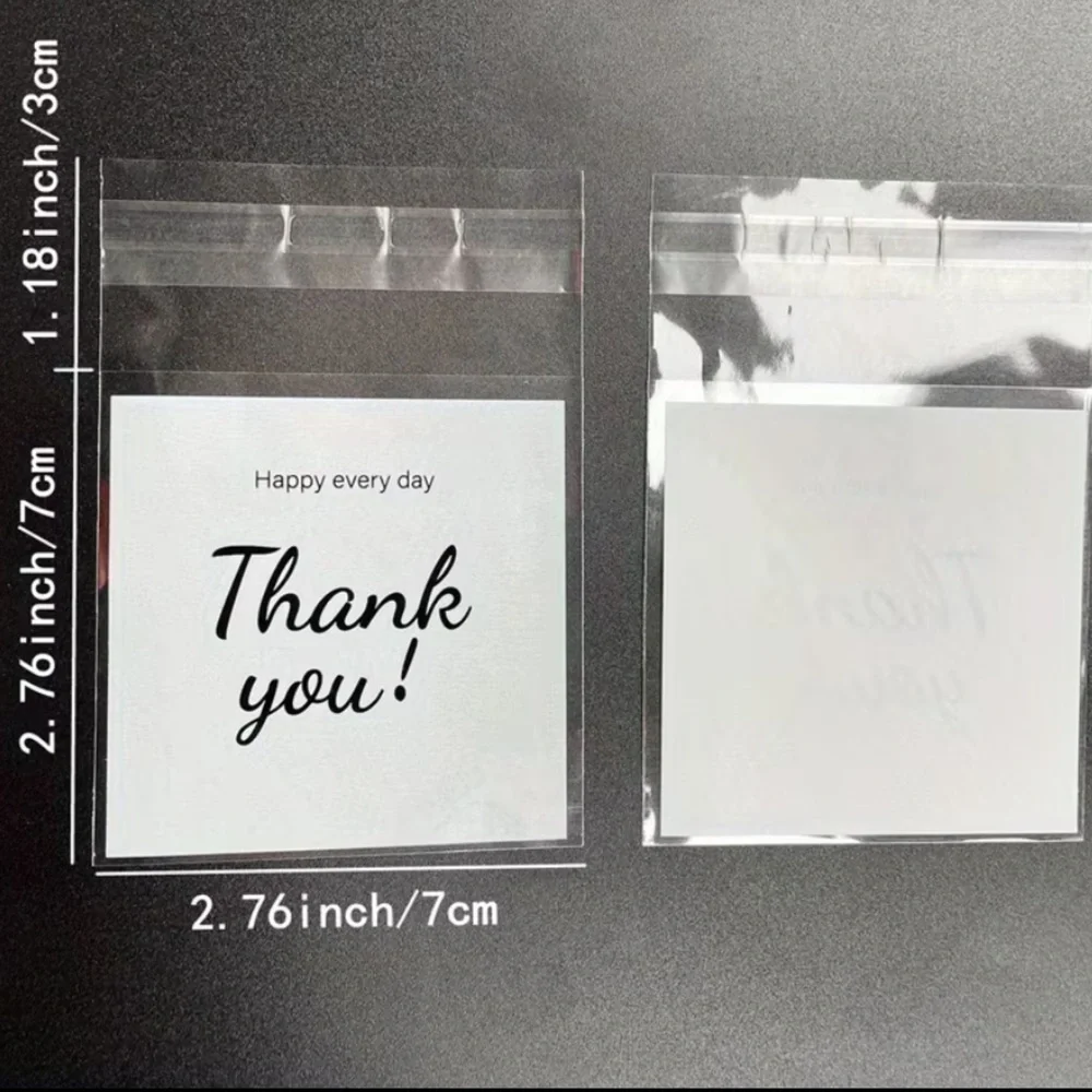 50 Clear 'Thank You' Sealable Bags